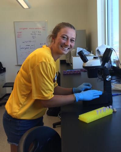 Student Researcher in lab